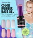 NEW!! PERFECT NAILS COLOR RUBBER BASE GEL - GLITTER ROSE 4ML thumbnail