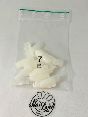 50 pcs tip refill - natural, square - Size 7