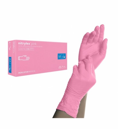 NYTRILEX GLOVES PINK SIZE: M