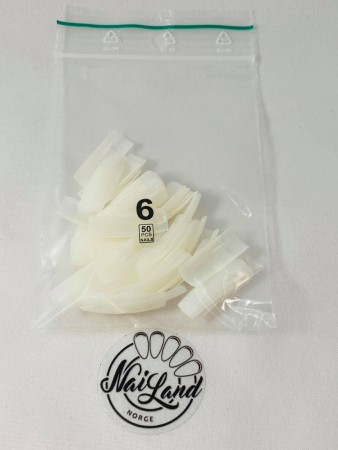 50 pcs tip refill - natural, square - Size 6