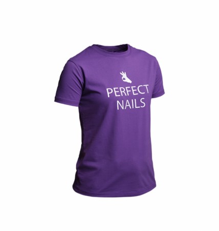 PERFECT NAILS PURPLE T-SHIRT WITH METALLIC LOGO L