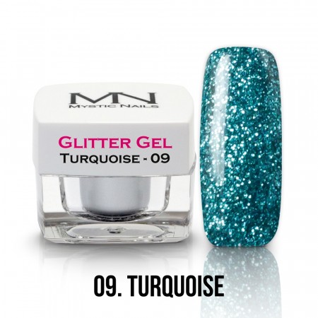Mystic Nails Glitter Gel - no.09. - Turquoise - 4g