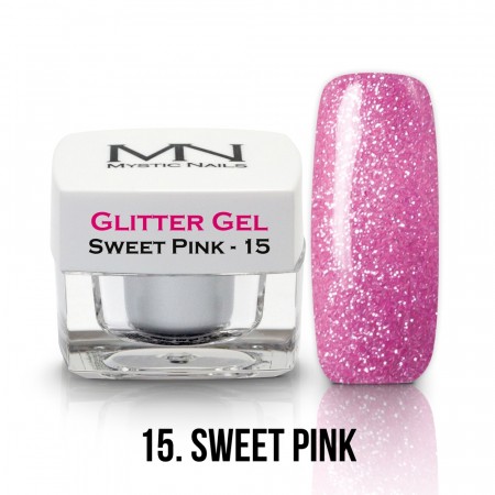 Mystic Nails Glitter Gel - no.15. - Sweet Pink - 4g
