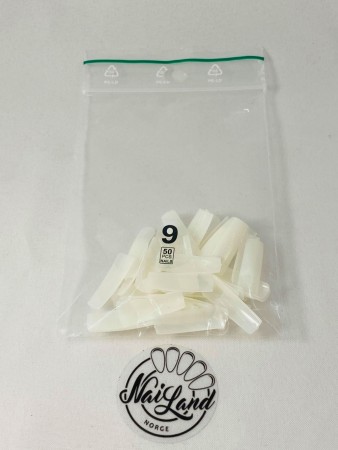 50 pcs tip refill - natural, square - Size 9