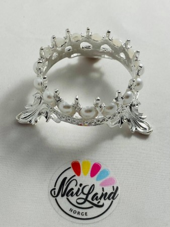 Crown metal brush holder - silver