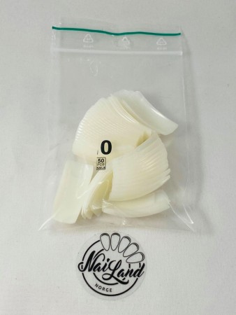 50 pcs tip refill - natural, square - Size 0