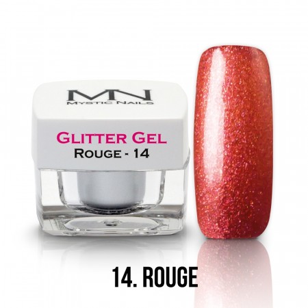 Mystic Nails Glitter Gel - no.14. - Rouge - 4g