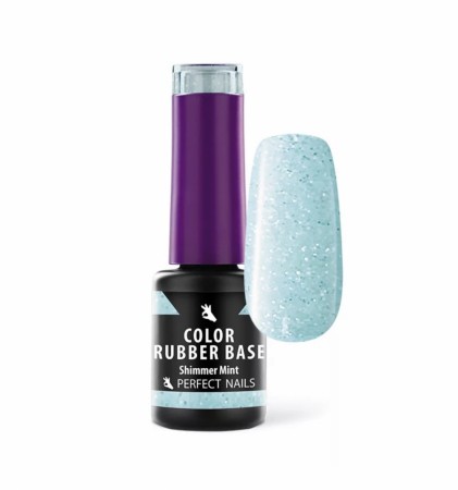 PERFECT NAILS-COLOR RUBBER BASE GEL - SHIMMER MINT 4 ML