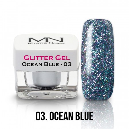 Mystic Nails Glitter Gel - no.03. - Ocean Blue - 4g